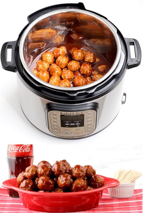 Coke Meatballs, Instant Pot Bbq Meatballs, Instant Pot Meatballs, 100 Calorie Meals, Meatballs Appetizer, Meatball Appetizer, Boat Snacks, Delicious Meatballs, Meatball Appetizer Recipe