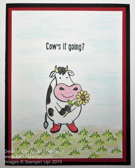 The Over The Moon Stamp Set has several fun cows and greetings to stamp to use to make fun or silly cards to send!  https://www.stampinup.com/ecweb/?dbwsdemoid=54345 Cow Card, Cardboard Ideas, Moon Stamp, Thinking About U, Cartoon Cow, Cows Funny, Stamp Projects, Cute Cows, Penny Black