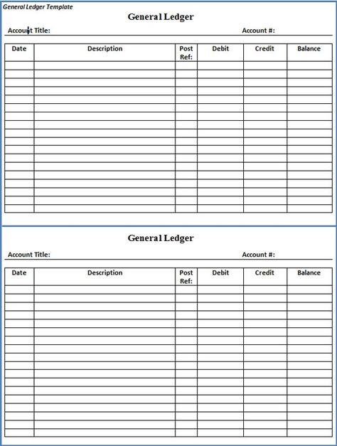 Free Printable General Ledger Template Weekly Schedule Template Excel, Printable Check Register, Accounting Ledger, Inventory Printable, Balance Sheet Template, Fax Cover Sheet, Weekly Schedule Printable, Income And Expenses, General Ledger