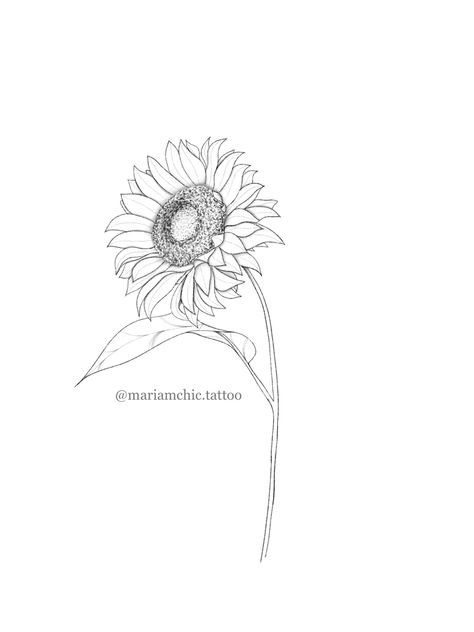 Sunflower Tattoos Fine Line, Big Sunflower Tattoo, Sunflower Drawing Tattoo, Delicate Sunflower Tattoo, Ukraine Tattoo, Sunflower Illustration, Birthday Tattoo, Small Tats, Sunflower Drawing