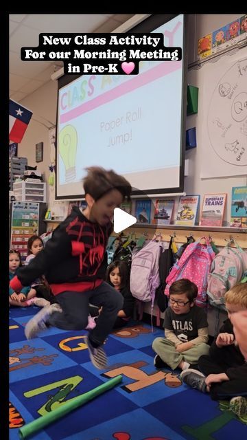 Lindsay Budnik ♡ Pre-K Teacher on Instagram: "I switch up our Class Activity each week during our Morning Meeting and it is always a good time! This activity encourages gross motor practice and I love how my class encourage each other and cheers their friends on as they are trying new things 🩷" Pre K Morning Activities, Encourage Each Other, Morning Meeting Activities, Pre K Teacher, Class Activity, Kindergarden Activities, Trying New Things, Motor Skills Activities, Morning Meeting