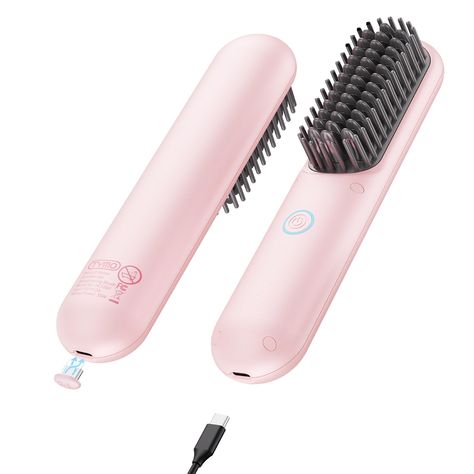 PRICES MAY VARY. TOUCH UPS ON-THE-GO: Weighing just 234g, cordless hair straightener brush is crafted for effortless use. Its compact size fits neatly into a purse. With cordless functionality, you can use TYMO PORTA ECO PINK anywhere and perfect for daily touch-ups: pre-work, client meetings, post-exercise and so on, ensuring you maintain your best appearance at all times. 1 CHARGE FOR 2-3 USES: TYMO PORTA ECO PINK hair straightening brush features a 3200mAh high-capacity rechargeable battery, Tymo Hair Straightener Brush, Brush Straightener, Cordless Hair Straightener, Hair Straightener Brush, Birthday Things, Straightener Brush, Straightening Comb, Hair Dryer Brush, Straighten Iron