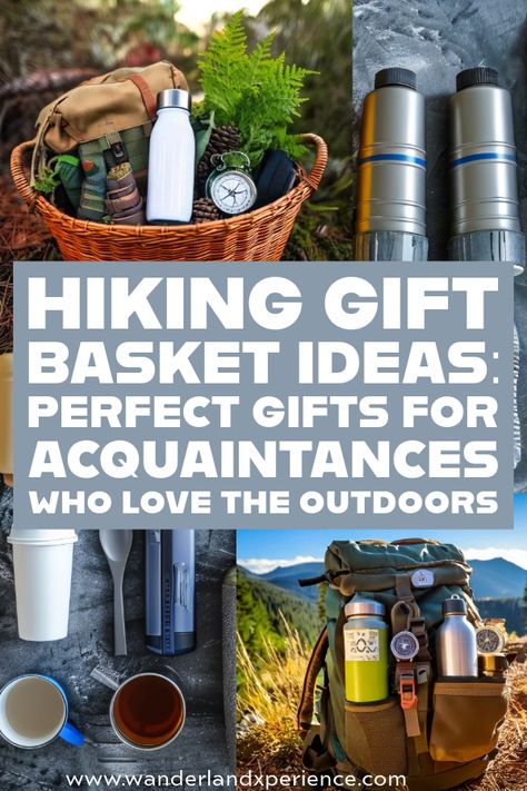 Create the ultimate hiking gift basket filled with trails and treats that any nature lover will adore. Discover our top picks and start crafting your thoughtful gift today! Adventure Basket Gift Ideas, Hiking Gift Basket Ideas, Gifts For Outdoorsy People, Outdoor Gift Basket Ideas, Camping Gift Basket Ideas, Vacation Gift Basket, Hiking Items, Fishing Gift Basket, Hiking Gift Ideas