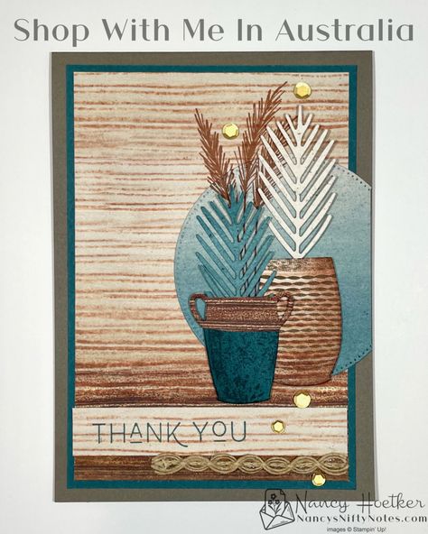 Su Earthen Elegance Cards, Su Earthen Textures Cards, Stampin Up Earthen Elegance Cards, Stampin Up Thank You, Stampin Up Earthen Elegance, Earthen Elegance Stampin Up Cards, Stampin Up Earthen Textures, Earthen Textures Stampin Up Cards, Vase Cards