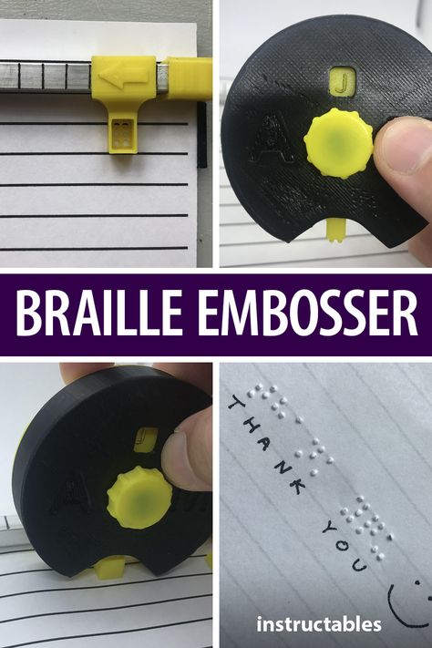 This handy 3D printed Braille embosser allows you to easily and cleaning punch braille. #Instrutables #3Dprint #tool #education #writing 3d Print Tools, Impression 3d Utile, D&d Crafts, Ideas Impresion 3d, 3d Printing Ideas Diy, Cool 3d Prints, Virtual Reality Art, Useful 3d Prints, 3d Printing Ideas