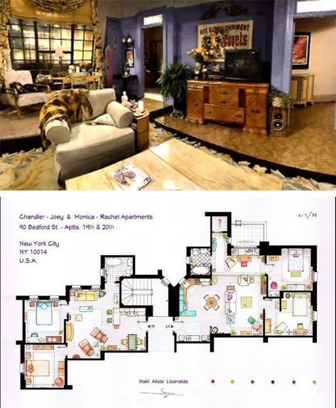 Monica's Apartment, Tv Show House, Friends Apartment, Friends Memes, Monica And Chandler, Sims Builds, Casas The Sims 4, Friends Moments, Apartment Layout