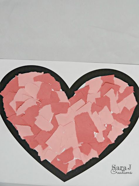 Heart rip art for fine motor skills Valentine Template, Tears Art, Ripped Paper, Catholic Kids, Heart Template, Art Medium, Valentines Ideas, Free Valentine, Torn Paper