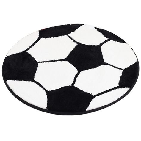 PRICES MAY VARY. Sports Themed Style: Three sports themed area rugs options available - Basketball rug, soccer rug, baseball rug. Used for Indoor. Size: Round rug. Approx 80cm in diameter. Material: The rug made of polyester and superfine fiber material. Soft and comfortable, which feature a non-slip backing to keep it stay in place better. Ideal Soccer Decor: A nice soccer themed accessory, ideal soccer decorations for your home, which look like a real soccer ball. Perfect for your bedroom, liv Soccer Room Ideas For Boys, Soccer Bedroom Ideas, Girls Soccer Bedroom, Soccer Kids Room, Soccer Rug, Soccer Bedroom Decor, Baseball Rug, Soccer Themed Room, Soccer Decorations