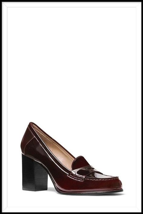 Step into classic sophistication with the Michael Kors Buchanan Patent Leather Loafer. Crafted with patent leather, these loafers offer a touch of luxury to any outfit. Elevate your footwear collection with Michael Kors. #MichaelKors #PatentLeatherLoafers #TimelessElegance Loafer With Heel, Healed Loafer, Lena Chamamyan, Jean Shoes, Heel Loafers, Formal Loafers, Patent Leather Loafers, Dress Loafers, Loafers Style