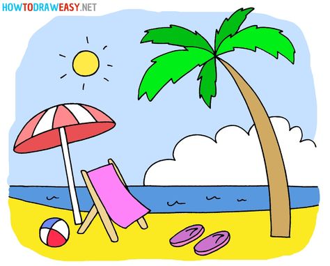 Beach Drawing #Beach #Landscape #LandscapeDrawing #HowtoDrawaLandscape #EasyDrawings #HowtoDrawaBeach #BeachDrawingTutorial #PalmTree #HowtoDrawaPalmTree #BeachScene #BeachScenery #HowtoDrawaBeachScene #HowtoDrawaBeachScenery #SimpleDrawings #StepbyStep #StepbyStepDrawings #EasytoDraw Cartoon Beach Scene, Summer Drawing Ideas, Super Easy Drawings, Drawing Beach, How To Dr, Summer Drawings, Beach Drawing, Scene Drawing, Craft Club