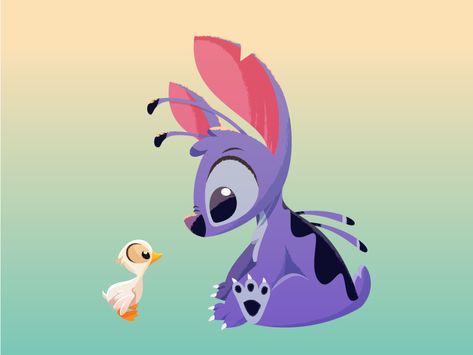 Disney's Stitch and the Ugly Duckling by Rogie King Punk Disney Princesses, Cartoon Network Adventure Time, Disney Addict, Lilo Stitch, Disney Lilo, Disney Dream, Disney Fan Art, Disney And Dreamworks, Stitch Disney