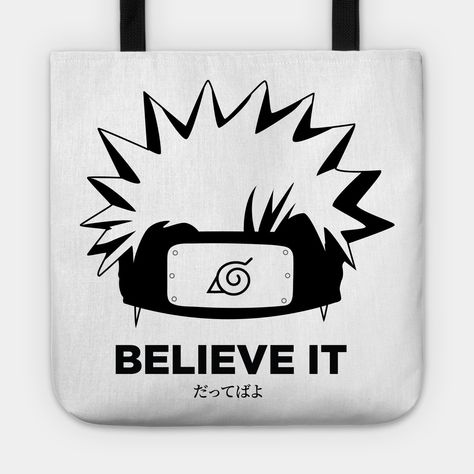 Anime Tote Bag Design, Naruto Believe It, Naruto Tote Bag, Naruto Bag, Naruto Design, Handpainted Tote, Anime Tote Bag, Handpainted Tote Bags, Shopping Bag Design