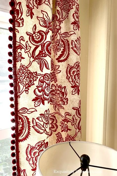 Red Floral Curtains, Curtains Cottage, Red Hydrangea Wreath, Cottage Style Living Room, Small Candle Holders, Paul Revere, Couch And Loveseat, Style Living Room, Silver Bowl