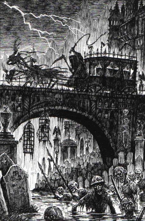 Warhammer Fantasy Art, Medieval Poster, Dnd Horror, Black Carriage, Gothic Games, Ww1 Art, Dark Gothic Art, Arte Occulta, Classic Rpg