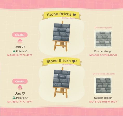 Stone Bricks, Gray Brick, Brick Path, Path Design, Grey Brick, Stone Path, New Animal Crossing, Animal Crossing Game, Grey Flooring