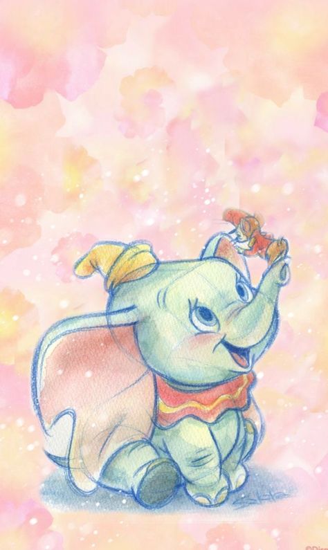 Disney Dumbo Art, Disney Cuties, Disney Characters Wallpaper, Disney Princess Artwork, Images Disney, Disney Background, Disney Iphone, Disney Collage, Disney Phone Wallpaper