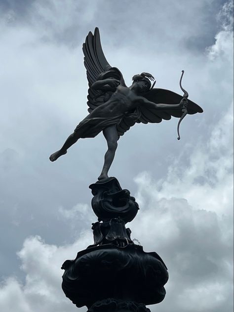 Fountain of Eros | Statue | Greek Mythology | Greek God | God of Love | Amor | Cupid | Wallpaper | Couldy ~ #eros #fountains #water #statue #greek #greekgods #greekmythology #aesthetic #ancient #wings #cupid #love #loveyourself #wallpaper #cloudy Loveyourself Wallpaper, Cupid Wallpaper, Statue Greek Mythology, Modern Photoshoot, Statue Greek, Greece Mythology, Eros And Psyche, Costume Design Sketch, God Of Love