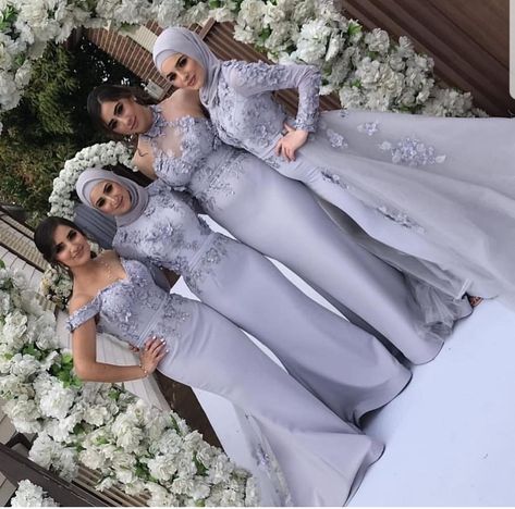 Muslim Bridesmaid Dresses, Gold Satin Bridesmaid Dresses, Hijab Prom Dress, Alfred Sung Bridesmaid Dresses, Baju Kahwin, Bridesmaid Dresses Floor Length, Hijab Dress Party, Lavender Bridesmaid Dresses, Wedding Guest Formal