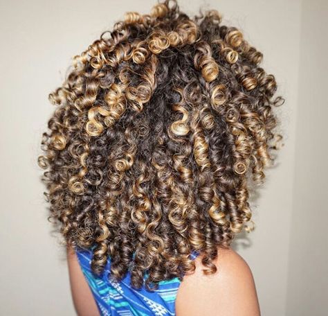 Highlights Curly Hair, Dyed Curly Hair, Big Curly Hair, Cute Curly Hairstyles, Natural Hair Short Cuts, Colored Curly Hair, Honey Blonde Hair, Dyed Natural Hair, Curly Hair Inspiration