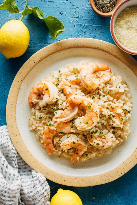 Shrimp Risotto Lemon Shrimp Risotto Recipes, Best Shrimp Risotto Recipes, Risotto Recipes Shrimp, Shrimp And Pea Risotto, Shrimp Stock Recipe, Shrimp Parmesan Risotto, Fresh Seafood Recipes, Shrimp Risotto, Flavorful Shrimp