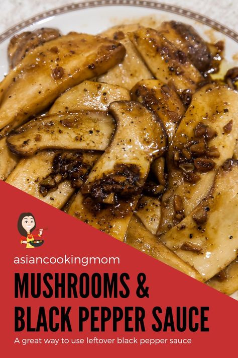 Black Oyster Mushrooms, King Mushroom, Black Pepper Sauce, King Oyster Mushrooms, Vegetarian Oyster Sauce, Mushroom Sauce Recipe, King Oyster, Mushroom Recipe, Steak And Mushrooms