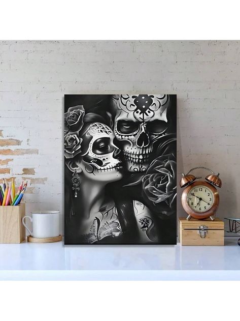 Style:Art deco Material:Wood Item ID:UA277002 Store Information:1 Pc Unique Wrapped Wooden Frame Canvas Poster, Black And White Sugar Skull Couple Canvas Prints Wall Art Paintings Wall Artworks Gothic Pictures Decor For Living Room Bedroom Decoration Day Of The Dead Aesthetic Decor 8*12inch/20*30cm Framed         Home Decor, size features are:Bust: ,Length: ,Sleeve Length: Day Of The Dead Aesthetic, Skull Couple, Pictures Decor, Couple Canvas, Gothic Pictures, Couples Canvas, Paintings Wall, Skull Gifts, Poster Black And White