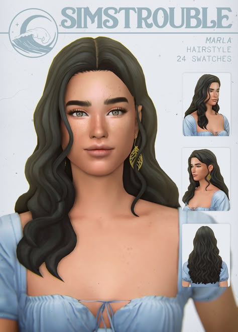 MARLA by simstrouble | simstrouble on Patreon Sims4 Cc Simstrouble, Sims 4 Cc Clay Hair, Sims 4 Cc Clothes Bundle, Sims 4 Cc Hair White Girl, Sims 4 Cc Female Hair Maxis Match, Sims 4 Hair Color Cc, Sims Free Cc, Sims Cc Hair Curly, Simstrouble Hair Cc