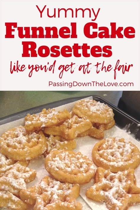 Swedish Rosettes Recipe, Funnel Cake Cookies, Fried Christmas Cookies, Fried Rosette Cookies, Rosette Recipe Christmas Cookies, Rosette Cookies Recipe, Swedish Rosettes, Funnel Cake Fries Recipe, Rosettes Recipe