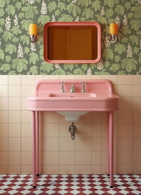 1970s Bathroom, Best Bathroom Paint Colors, Bathroom Storage Hacks, Retro Bathrooms, Bathroom Top, Dream Bathrooms, Laundry In Bathroom, Kids' Bathroom, Interior Inspo