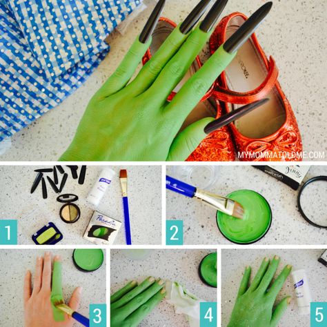 Wizard Of Oz Witch Costume Diy, Wizard Of Oz Witch Makeup, Diy Wicked Witch Of The West Costume, Wizard Of Oz Wicked Witch Costume, Elphaba Costume Diy, Wicked Witch Of The West Costume Diy, Wicked Witch Makeup Wizard Of Oz, Bad Witch Wizard Of Oz Costume, Wicked Witch Of The West Make Up