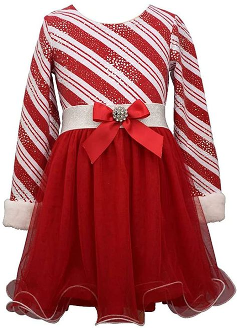 Amazon.com: Bonnie Jean Girl's Christmas Holiday Dress - Candy Cane Striped Santa Dress for Baby Toddler Little and Big Girls: Clothing, Shoes & Jewelry Candy Cane Dress, Ballerina Skirt, Festive Dress, Santa Dress, Red Christmas Dress, Sisters Dress, Candy Cane Stripes, Bonnie Jean, Bodice Dress