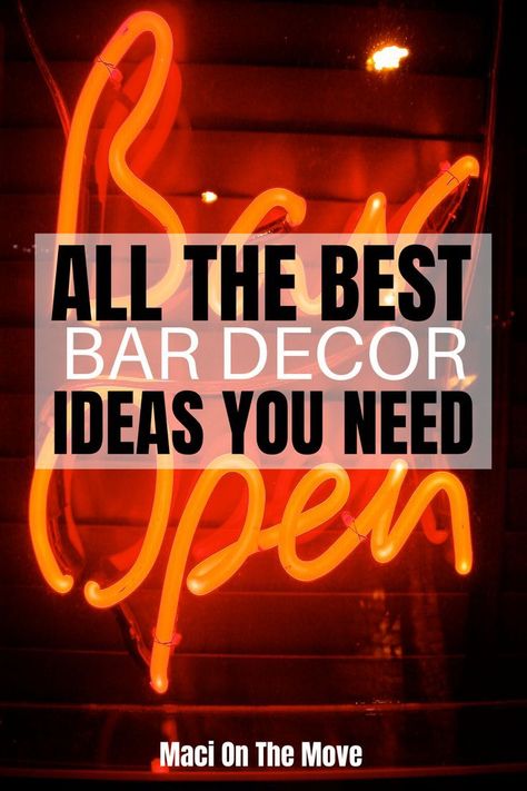 These are 27 of our favorite home bar decor ideas. Whether you have a party coming up, or just want a nice bar space for relaxing in, these ideas will help take your home bar up a notch… Home Bar Decor Wall, Outside Bar Decor Ideas, How To Decorate A Bar, Fun Bar Ideas, Home Bar Lighting Ideas, Bar Decor Ideas Home, Home Bar Decor Ideas, Indoor Bar Ideas, Opening A Bar