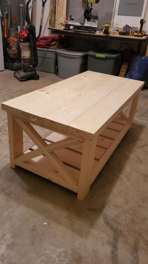 Farmhouse Coffee Table Plans, Pallet Wood Coffee Table Diy, Diy Wood Coffee Table Rectangle, Coffee Table Plans Diy, 2x4 Coffee Table, Outdoor Coffee Table Diy, Diy Coffee Tables Ideas, Coffee Table Blueprints, Homemade Coffee Tables