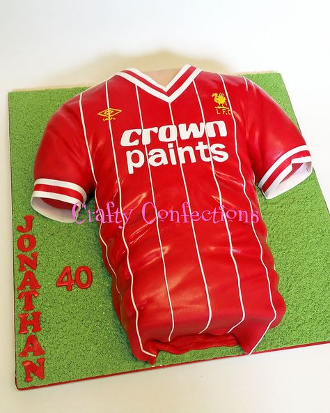 20140531_111558 wm Liverpool football jersey cake | by Crafty Confections Football Jersey Cake, Liverpool Fc Cake, Cupcake Pics, Soccer Cakes, Liverpool Cake, Soccer Shirts Designs, Football Themed Cakes, Soccer Birthday Cakes, Jersey Cake