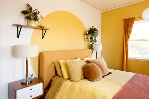 30 Stylish Things That'll Make Your Home Feel Like it Belongs to an Adult | Apartment Therapy Geometric Wall Paint, Bedroom Decorating Tips, Cream Living Rooms, Deco Studio, Vintage Dining Room, Yellow Bedroom, Yellow Walls, California Dreaming, Home Upgrades