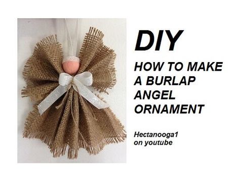 Burlap Angel Ornament Flower Angel Ornament, Primitive Christmas Ornaments To Make Easy Diy, Burlap Angels Diy, Christian Christmas Crafts For Adults Easy Diy, Burlap Angel Ornaments Diy, Christian Diy Ornaments, Burlap Ornaments Diy, Fabric Angel Ornaments Diy, Ribbon Angels How To Make