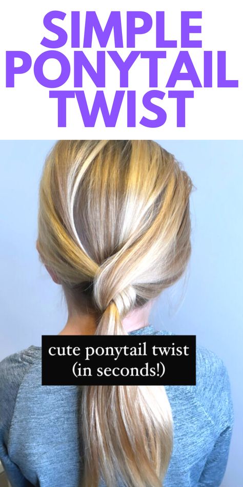 Casual Hair Clip Styles, Active Ponytail Hairstyles, Ponytail Hairstyles Videos Easy, Hair Styles Twist Ponytail, Easy Professional Ponytail, Hair Twist Ponytail, East Ponytail Hairstyles, Easy Teacher Updos, Easy Work Ponytails