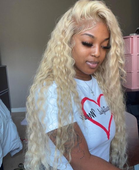 Blonde Human Hair Wigs, Frontal Wig Hairstyles, Human Hair Wigs Blonde, Hd Lace Frontal, 613 Blonde, Beautiful Wigs, Malaysian Hair, Deep Curly, Front Lace Wigs Human Hair