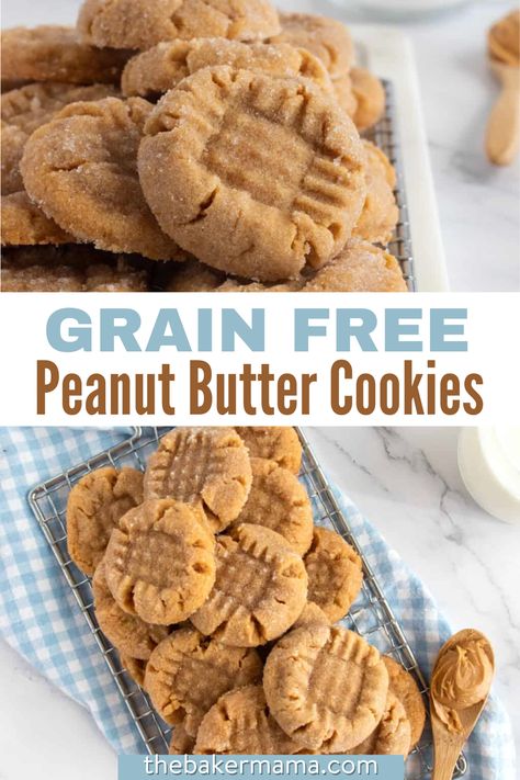 Grain Free Peanut Butter Cookies are chewy, dense, a little crisp on the inside and so, SO peanut butter-y. If you’re searching for a gluten-free peanut butter cookie, this one is about as simple and delicious as it gets. Four ingredients. That’s it. Easy Peasy. And not only are these cookies so simple, they are completely grain free — no wheat, no oats, no specialty gluten-free flours. Just peanut butter, sugar, vanilla extract and a large egg. Healthy Peanut Butter Cookies, Gluten Free Recipes For Lunch, Flourless Peanut Butter Cookies, Flourless Cookies, Chocolate Dipped Fruit, Classic Peanut Butter Cookies, Yummy Desserts Easy, Gluten Free Peanut Butter, Peanut Butter Honey