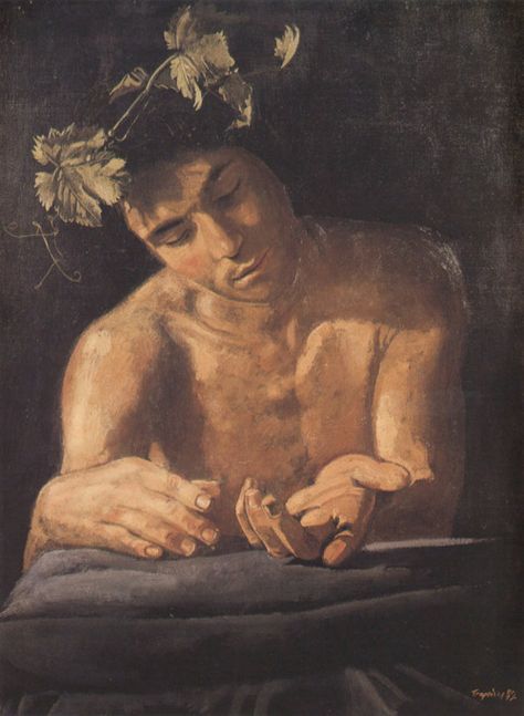 Drunk Dionysus - Yannis Tsarouchis A Man, Writing, Flowers, Art