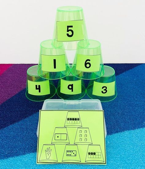 Subitize Kindergarten, Subitizing Activities, Cup Stacking, Maths Eyfs, Number Sense Kindergarten, Instagram Number, Funky Fingers, Prek Teacher, Preschool Centers