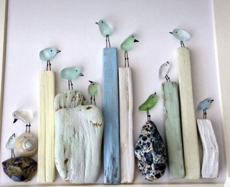 Mint Green Room, Green Room Design, Butcherblock Countertops, Sea Glass Diy, Beach Decorations, Sea Glass Artwork, Sea Glass Art Diy, Shell Painting, Sea Glass Art Projects