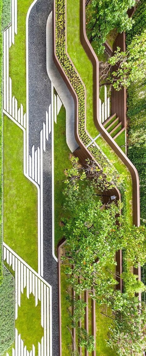 Natural Nouveau: Contemporary Twists in Natural Landscape Design Plaza Landscape Design, Natural Landscape Design, Streetscape Design, Landscape Stairs, Plaza Design, Landscape Design Drawings, Linear Park, Urban Design Plan, Urban Landscape Design