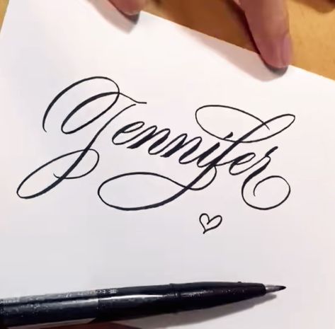 Jenny Tattoo Name, Jennifer Tattoo Name, Jennifer Name, Dark Skin Tattoo, Handwriting Tattoos, Tattoo Fonts Cursive, Different Lettering, Fancy Writing, Lettering Styles Alphabet