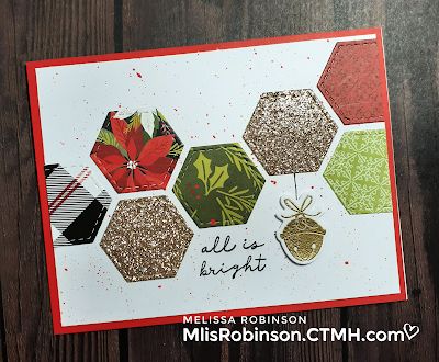 Close To My Heart Christmas Cards 2021, Hexagon Christmas Cards, Hexagon Cards Ideas, Ctmh Cards Christmas, Ctmh Christmas Cards, Hexagon Cards, Slice Of Pie, Diy Holiday Cards, Beautiful Shapes