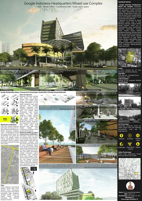 Office Rental Design, Mixed Use Office Building, Mix Use Building Architecture Concept, Green Building Poster, Smart Building Architecture, Mix Used Building, Mixed Use Building Concept Architecture, Poster Arsitektur, Interior Architecture Presentation