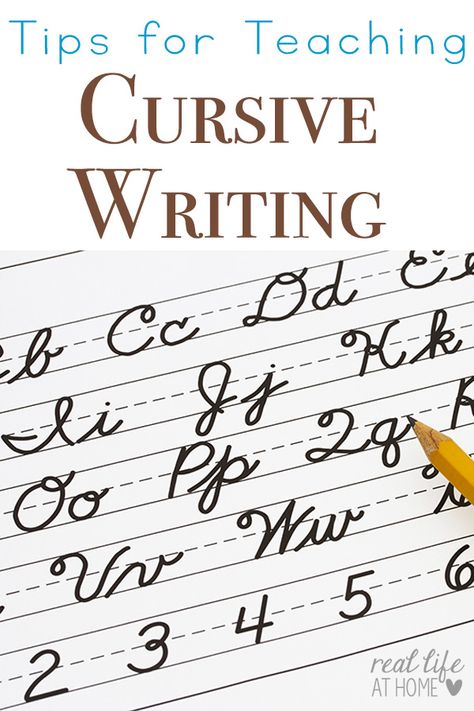 Tips for Teaching Cursive Writing {as well as why it's a great idea to teach cursive writing first} | Real Life at Home Teaching Cursive Writing, Teaching Cursive, Cursive Handwriting Practice, Cursive Practice, Cursive Words, Cursive Alphabet, Cursive Handwriting, Cursive Writing, Writing Lessons