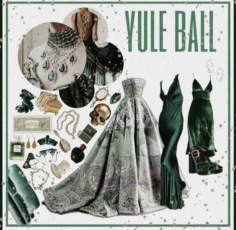 Yule Ball Dress Slytherin, Harry Potter Yule Ball Dresses, Yule Ball Aesthetic, Slytherin Outfit Ideas, Slytherin Yule Ball, Yule Ball Dresses, Yule Ball Outfits, Harry Potter Yule Ball, Harry Potter Drinks