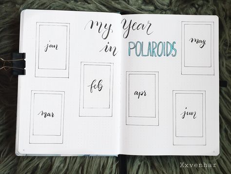 Bujo Setup Ideas 2023, Bujo Set Up 2023, Year In Polaroids, Bujo Set Up, Bujo Polaroid, Bujo New Year Set Up, January Bujo, Bullet Journal Tracking, Bujo 2023