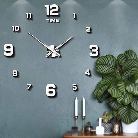 Diy Wall Clock Ideas, Wall Clock Ideas, Wall Clock Design Ideas, Wall Clock Decor Living Room, Tattoo Wall Art, Wall Clock Kits, Clock Design Ideas, Minimalist Colorful, Minimalist Clocks